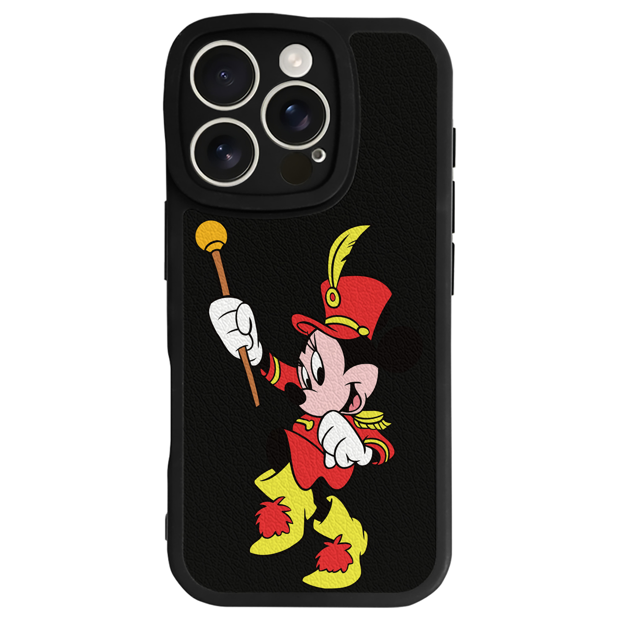 （画像用） ミッキーマウス Mickey Mouse 【iPhone 16シリーズ対応】シリコンスマホケース（レザー調） 材質：シリコン